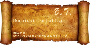Berhidai Tertullia névjegykártya